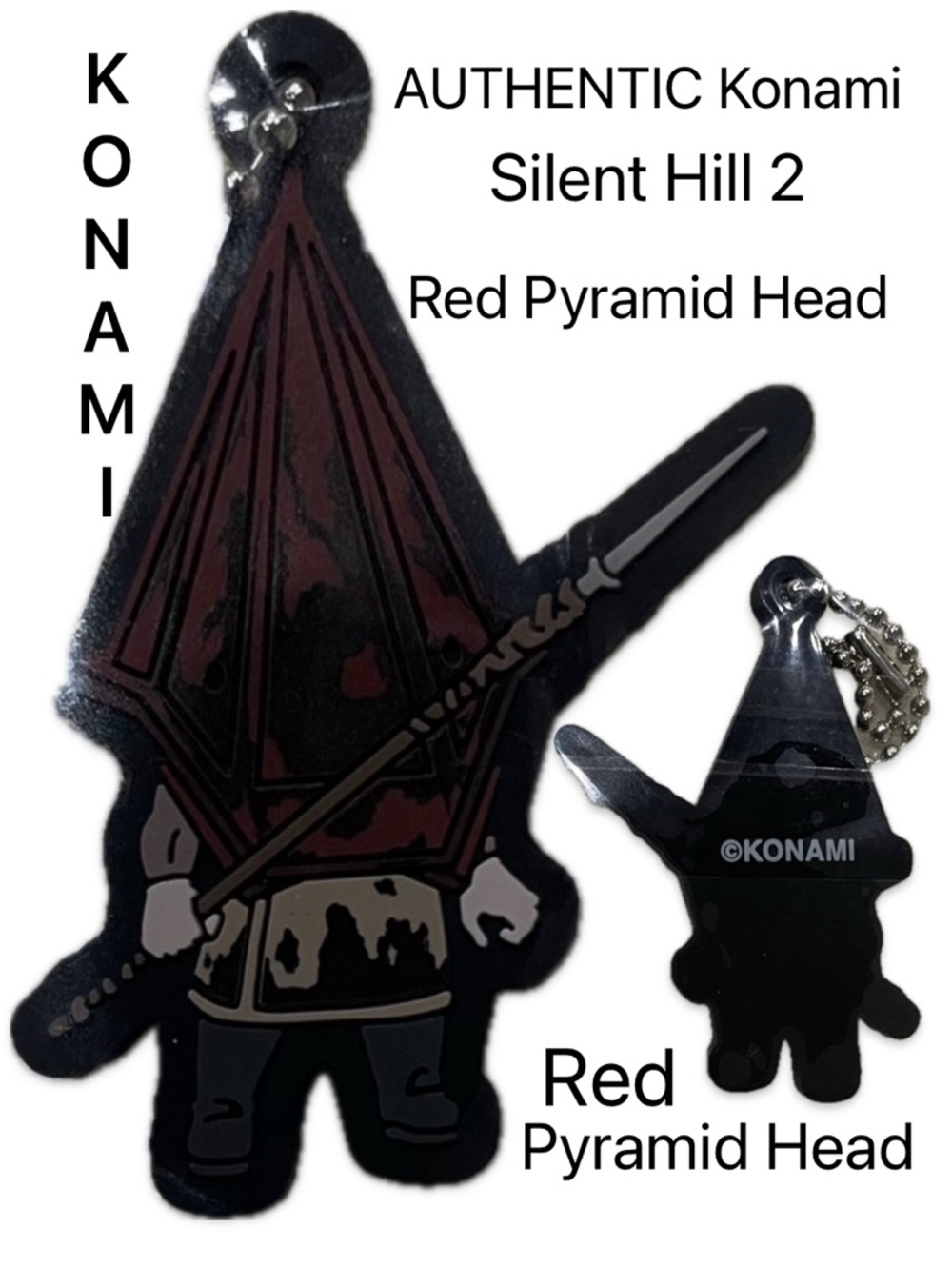AUTHENTIC Konami Silent Hill 2 Triangle Head Red Pyramid Head Keychain Japan